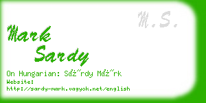 mark sardy business card